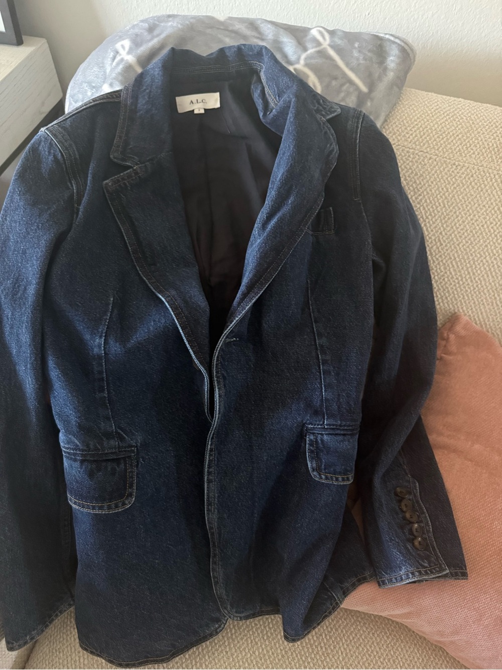 A.L.C. Dark Indigo Denim Blazer